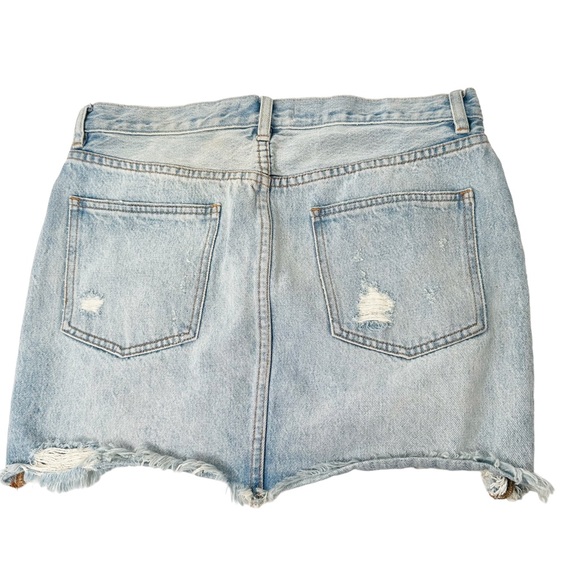 Free People We The Free Distressed Denim Jean Mini Skirt 30 - Picture 3 of 5